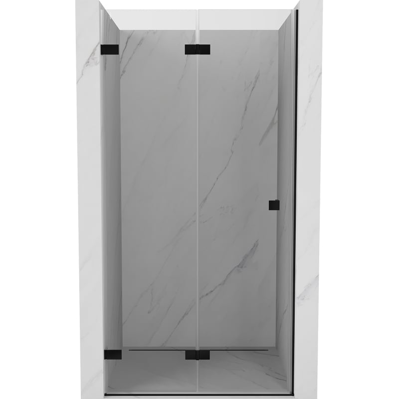 Mexen Lunar-F sprchové dvere skladacie ľavé 85 cm, transparentné, čierne - 836-085-000-70-00-L