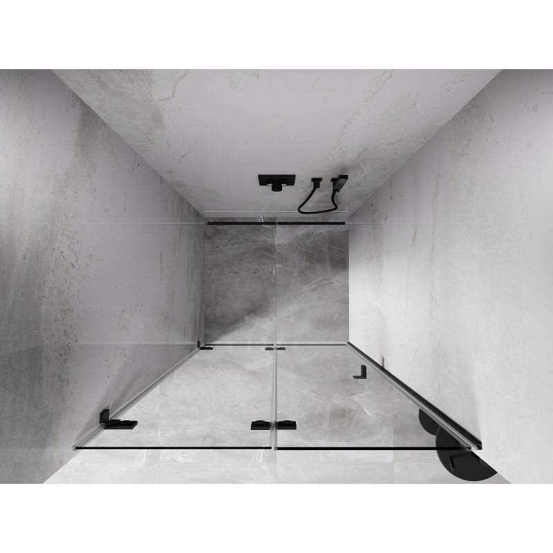 Mexen Lunar-F skladacie sprchové dvere ľavé 95 cm, transparentné, gun metal - 836-095-000-95-00-L