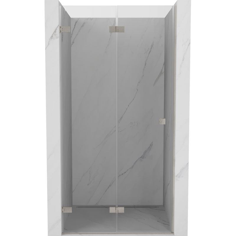 Mexen Lunar-F skladacie sprchovacie dvere ľavé 85 cm, transparentné, brúsený nikel - 836-085-000-97-00-L