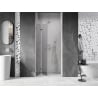 Mexen Lunar-F skladacie sprchové dvere ľavé 90 cm, transparentné, brúsený nikel - 836-090-000-97-00-L