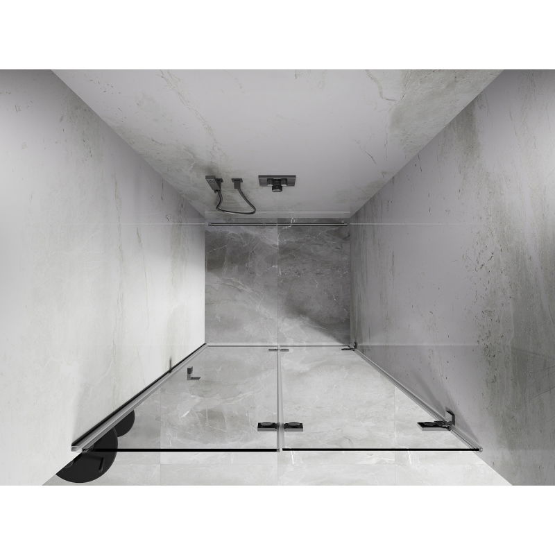 Mexen Lunar-F skladacie sprchové dvere pravé 80 cm, priehľadné, chróm - 836-080-000-01-00-P