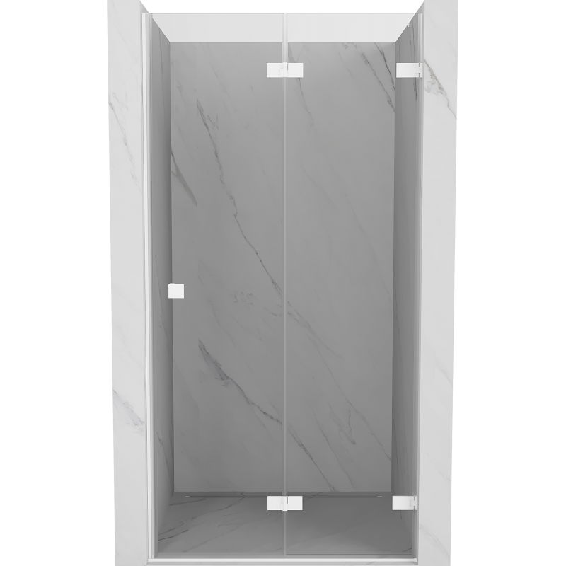 Mexen Lunar-F skladacie sprchovacie dvere pravé 85 cm, transparentné, biele - 836-085-000-20-00-P