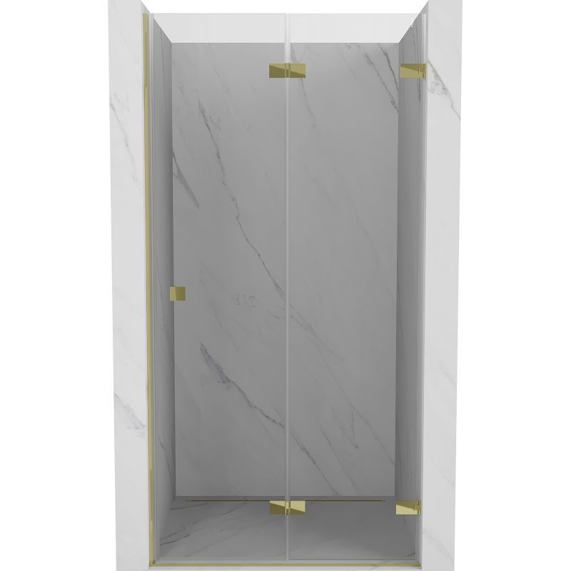 Mexen Lunar-F skladacie sprchové dvere pravé 85 cm, priehľadné, zlaté - 836-085-000-50-00-P
