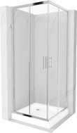 Mexen Rio štvorcová sprchová kabína 70 x 70 cm, transparentná, chróm + vanička, biela - 860-070-070-01-00-4510