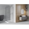 Mexen Rio štvorcová sprchová kabína 70 x 70 cm, transparentnéné, chrómová + závesný bidet Rio, biela- 860-070-070-01-00-4510