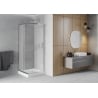 Mexen Rio štvorcový sprchovací kút 80 x 80 cm, matný, chróm + vanička, biela - 860-080-080-01-30-4510