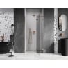 Mexen Lunar L sprchové dvere výklopné pravé 90 cm, transparentné, ružové zlato - 834L-090-000-60-00-P