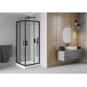 Mexen Rio štvorcová sprchová kabína 70 x 70 cm, transparentnéné, čierna + závesný bidet Rio, biela- 860-070-070-70-00-4510