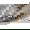 Mexen Rio štvorcová sprchová kabína 70 x 70 cm, transparentnéné, zlatá + závesný bidet Rio, biela- 860-070-070-50-00-4510