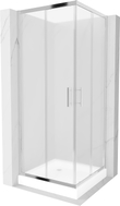 Mexen Rio štvorcová sprchová kabína 70 x 70 cm, matná, chróm + sprchová vanička, biela - 860-070-070-01-30-4510