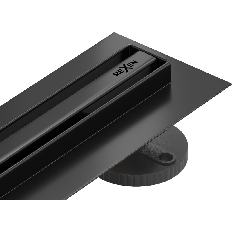 Mexen Flat 360° Slim otočný líniový odtok 130 cm, čierny - 1741130