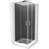 Mexen Rio štvorcový sprchovací kút 70 x 70 cm, grafit, chróm + vanička, biela - 860-070-070-01-40-4510