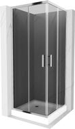 Mexen Rio štvorcový sprchovací kút 70 x 70 cm, grafit, chróm + vanička, biela - 860-070-070-01-40-4510