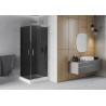Mexen Rio štvorcový sprchovací kút 70 x 70 cm, grafit, chróm + vanička, biela - 860-070-070-01-40-4510