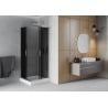 Mexen Rio štvorcová sprchová kabína 70 x 70 cm, grafitová čierna, chrómová + závesný bidet Rio, biela- 860-070-070-01-40-4510