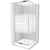 Mexen Rio štvorcová sprchová kabína 70 x 70 cm, pruhy, chrómová + závesný bidet Rio, biela- 860-070-070-01-20-4510