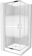 Mexen Rio štvorcová sprchová kabína 70 x 70 cm, pruhy, chrómová + závesný bidet Rio, biela- 860-070-070-01-20-4510