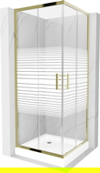 Mexen Rio štvorcová sprchová kabína 70 x 70 cm, pruhy, zlatá + závesný bidet Rio, biela- 860-070-070-50-20-4510