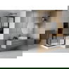 Mexen Rio štvorcová sprchová kabína 70 x 70 cm, pruhy, čierna + závesný bidet Rio, biela- 860-070-070-70-20-4510