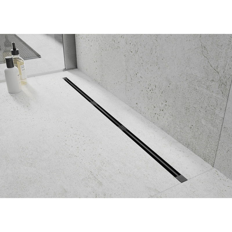 Mexen Flat 360° Slim Plochý 360° Super Slim otočný lineárny odtok 130 cm, čierny - 1751130