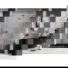 Mexen Lunar L sprchové dvere pántové pravé 135 cm, priehľadné, brúsená meď - 834L-135-000-65-00-P