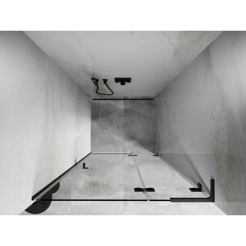 Mexen Lunar L sprchové dveře pravé 90 cm, transparentní, kartáčovaná gun gray - 834L-090-000-66-00-P