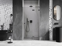 Mexen Lunar L sprchové dvere výklopné pravé 100 cm, transparentné, brúsená gun grey - 834L-100-000-66-00-P