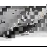 Mexen Lunar L sprchové dvere pravé 135 cm, priehľadné, kartáčovaná gun gray - 834L-135-000-66-00-P