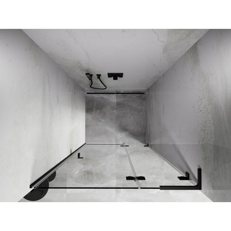 Mexen Lunar L sprchové dvere otváracie pravé 95 cm, transparentné, čierne - 834L-095-000-70-00-P