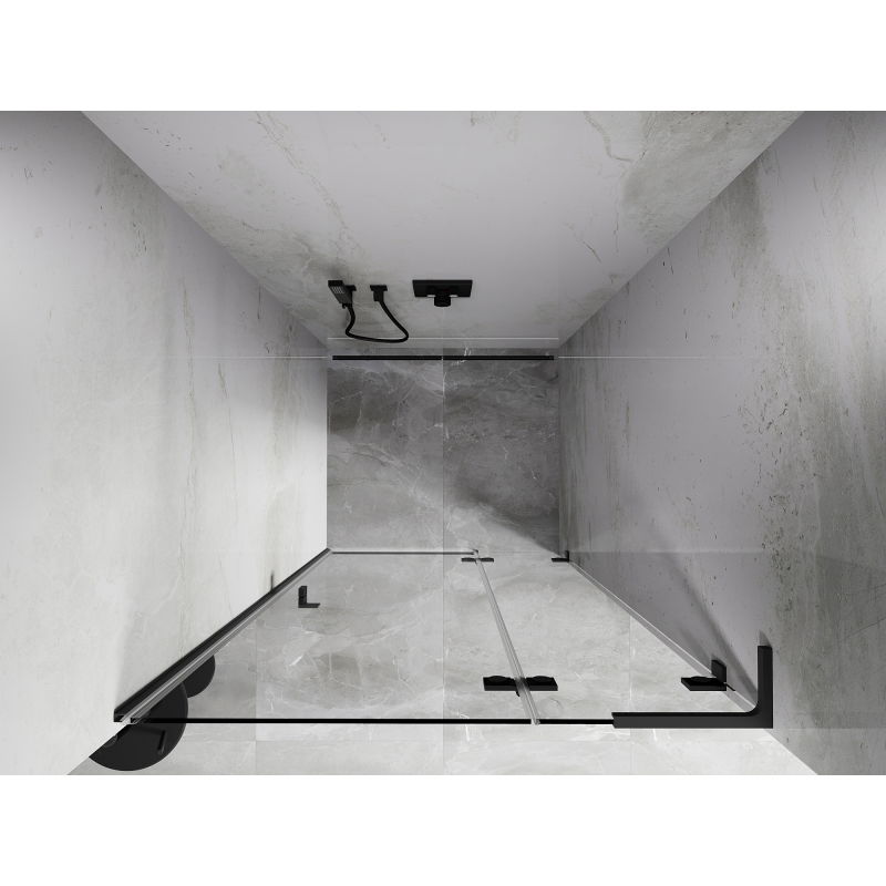 Mexen Lunar L sprchové dvere pravé 110 cm, transparentné, gun metal - 834L-110-000-95-00-P