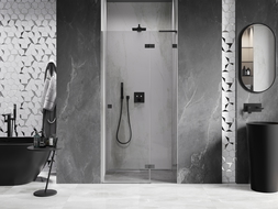 Mexen Lunar L sprchové dvere pravé 115 cm, transparentné, gun metal - 834L-115-000-95-00-P