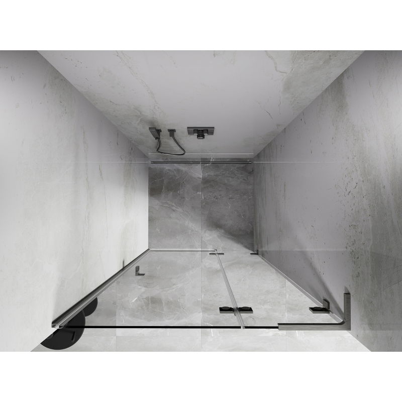 Mexen Lunar L sprchové dvere pántové pravé 70 cm, transparentné, brúsený nikel - 834L-070-000-97-00-P