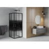 Mexen Rio štvorcový sprchovací kút 70 x 70 cm, čierne pásiky, čierny - 860-070-070-70-20