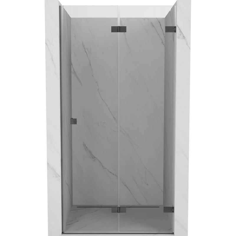 Mexen Lunar-F skladacie sprchové dvere pravé 75 cm, transparentné, brúsené zbraň šedá - 836-075-000-66-00-P