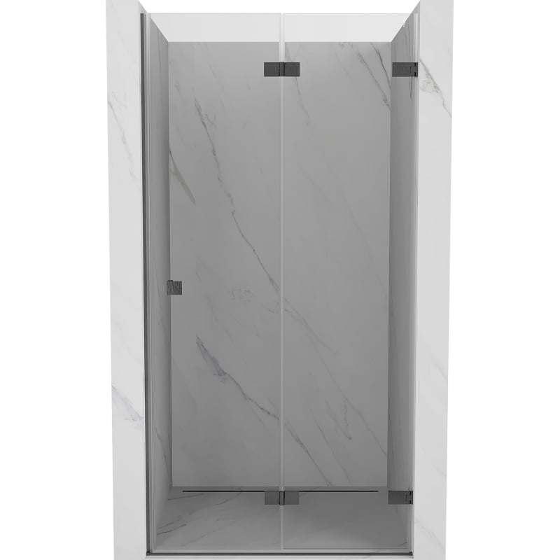 Mexen Lunar-F sprchové dvere skladacie pravé 80 cm, transparentné, brúsený gun gray - 836-080-000-66-00-P