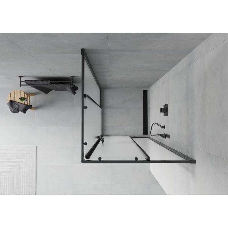 Mexen Rio štvorcový sprchový kút 80 x 80 cm, zamatový, čierny - 860-080-080-70-30