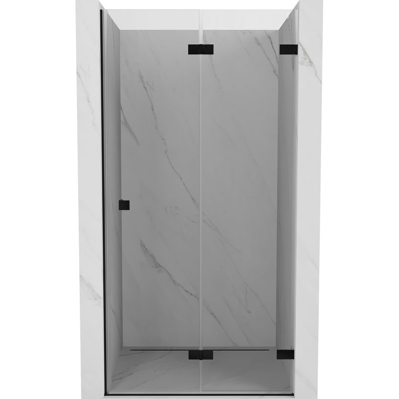 Mexen Lunar-F skladacie sprchové dvere pravé 80 cm, transparentné, čierne - 836-080-000-70-00-P