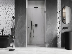Mexen Lunar-B sprchové dvere výklopné pravé 85 cm, transparentné, gun metal - 832-085-000-95-00-P