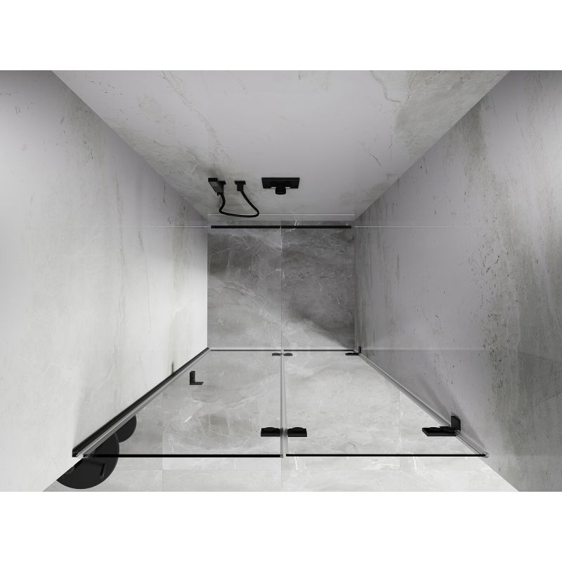 Mexen Lunar-F skladacie sprchové dvere pravé 60 cm, transparentné, gun metal - 836-060-000-95-00-P