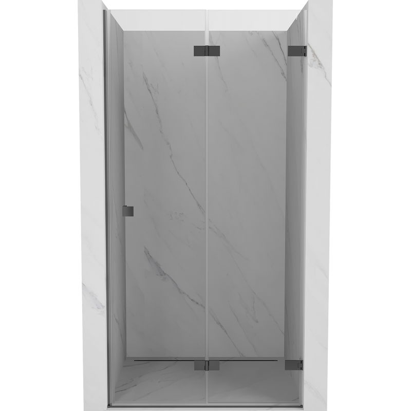 Mexen Lunar-F skladacie sprchové dvere pravé 85 cm, priehľadné, gun metal - 836-085-000-95-00-P