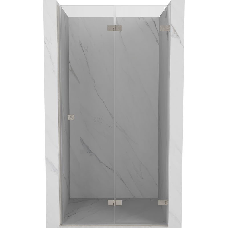 Mexen Lunar-F skladacie sprchové dvere pravé 75 cm, transparentné, kartáčovaný nikel - 836-075-000-97-00-P