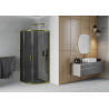 Mexen Rio sprchovací kút polkruhový 70 x 70 cm, grafit, zlatý - 863-070-070-50-40