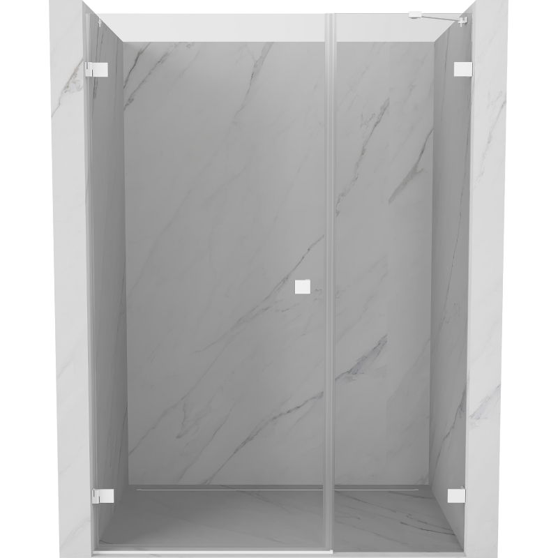 Mexen Lunar-B sprchové dvere otváracie ľavé 140 cm, transparentné, biele - 832S-140-050-20-00-L