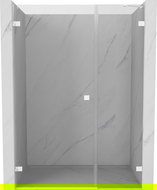 Mexen Lunar-B sprchové dvere otváracie ľavé 140 cm, transparentné, biele - 832S-140-050-20-00-L