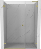 Mexen Lunar-B L sprchové dvere otváracie ľavé 135 cm, priehľadné, zlaté kartáčované - 832SL-135-050-55-00-L