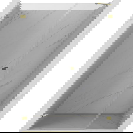 Mexen Lunar-B sprchové dvere výkyvné ľavé 130 cm, transparentné, zlaté - 832S-130-050-50-00-L