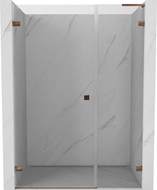Mexen Lunar-B L sprchové dvere výklopné ľavé 135 cm, priehľadné, ružové zlato - 832SL-135-050-60-00-L