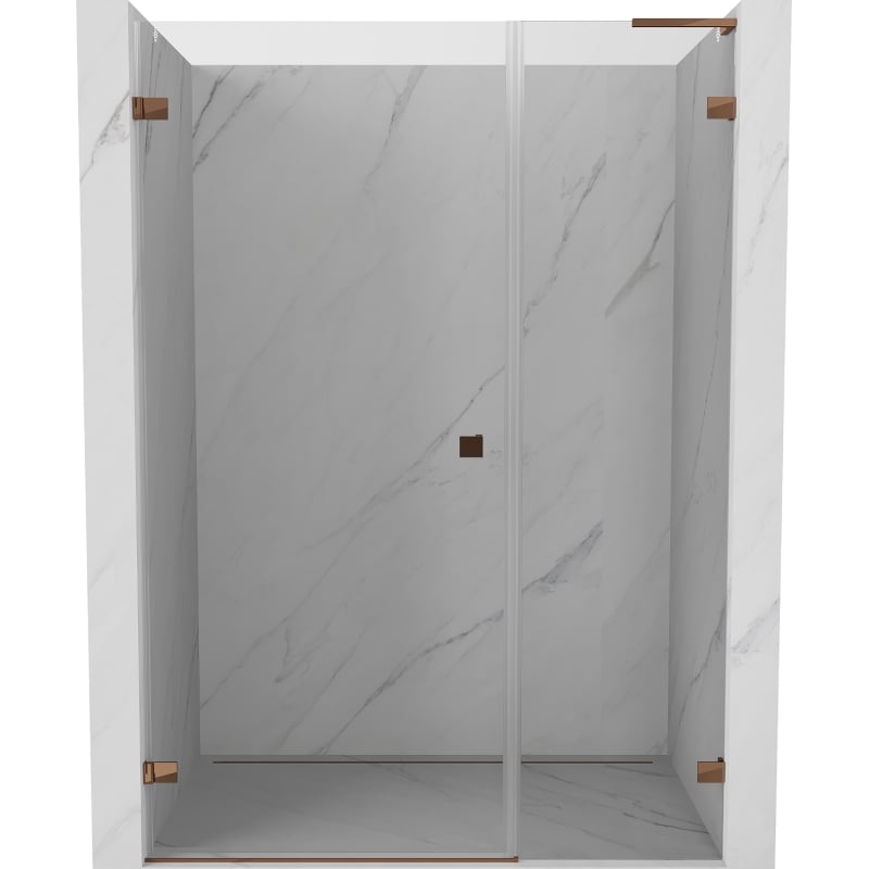 Mexen Lunar-B L sprchové dvere výkyvné ľavé 140 cm, transparentné, ružové zlato - 832SL-140-050-60-00-L