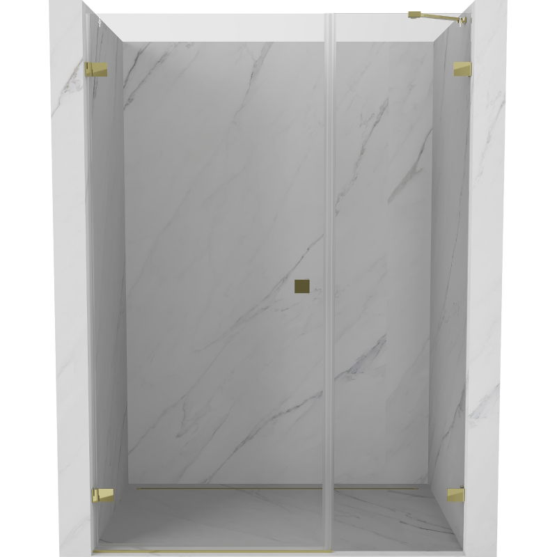 Mexen Lunar-B sprchové dvere otváracie ľavé 140 cm, transparentné, zlaté - 832S-140-050-50-00-L