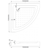 Mexen Rio sprchový kout půlkruhový 90 x 90 cm, mléčný, zlatá + sprchový základ Rio, bílý - 863-090-090-50-30-4710